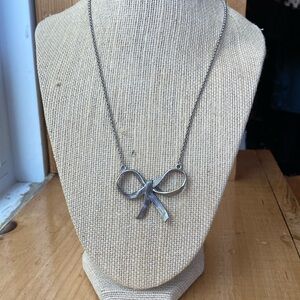 Y2K Juicy Couture Silver Tone Bow Necklace
